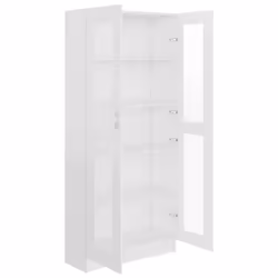 vidaXL Vitrine Cabinet White Engineered Wood Book Storage Bookcase Sideboard - Additional view 5