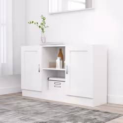 vidaXL Sideboard White Engineered Wood Storage Cupboard Side Buffet Cabinet