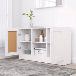vidaXL Sideboard White Engineered Wood Storage Cupboard Side Buffet Cabinet