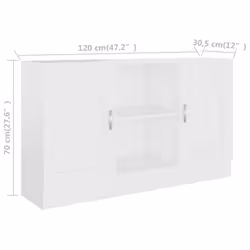 vidaXL Sideboard White Engineered Wood Storage Cupboard Side Buffet Cabinet - Additional view 4