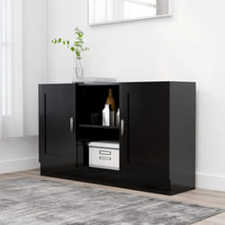 vidaXL Sideboard Black Engineered Wood Storage Cupboard Side Buffet Cabinet