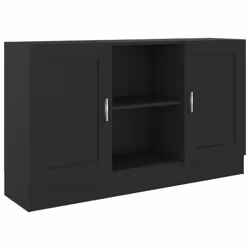 vidaXL Sideboard Black Engineered Wood Storage Cupboard Side Buffet Cabinet