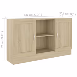vidaXL Sideboard Sonoma Oak Engineered Wood Storage Cupboard Buffet Cabinet - Additional view 8