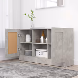 vidaXL Sideboard Concrete Grey Engineered Wood Storage Cupboard Side Cabinet