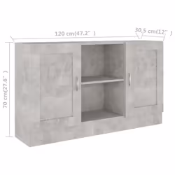vidaXL Sideboard Concrete Grey Engineered Wood Storage Cupboard Side Cabinet - Additional view 8