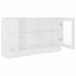 vidaXL Vitrine Cabinet White Engineered Wood Sideboard Storage Side Cupboard - Additional view 4