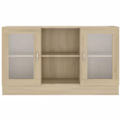 vidaXL Vitrine Cabinet Sonoma Oak Engineered Wood Sideboard Storage Cupboard - Additional view 6