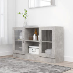 vidaXL Vitrine Cabinet Concrete Grey Engineered Wood Storage Side Cupboard