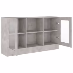 vidaXL Vitrine Cabinet Concrete Grey Engineered Wood Storage Side Cupboard - Additional view 5