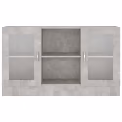 vidaXL Vitrine Cabinet Concrete Grey Engineered Wood Storage Side Cupboard - Additional view 6