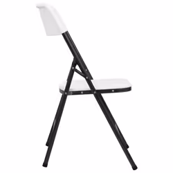 vidaXL 4x Folding Garden Chairs HDPE White Outdoor Seating Camping Picnic Seat