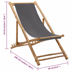 VidaXL 313018 outdoor chair Terrace Padded seat Bamboo, Polyester - Additional view 8