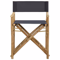vidaXL 2 pcs Folding Director's Chairs Dark Grey Bamboo and Fabric Furniture