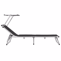VidaXL 312458 outdoor chair Lounge Aluminium, Steel, Textile Black - Additional view 4