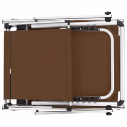 vidaXL 2x Folding Sun Loungers with Roof Aluminium&Textilene Brown Sun Bed - Additional view 5