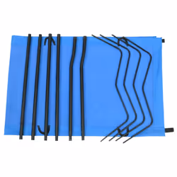 vidaXL Camping Bed 180x60x19 cm Oxford Fabric and Steel Blue Hiking Lounger