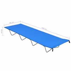 vidaXL Camping Bed 180x60x19 cm Oxford Fabric and Steel Blue Hiking Lounger - Additional view 5