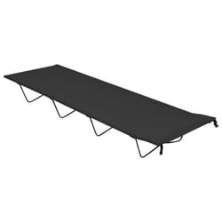 vidaXL Camping Bed 180x60x19 cm Oxford Fabric and Steel Black Hiking Lounger