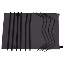 vidaXL Camping Bed 180x60x19 cm Oxford Fabric and Steel Black Hiking Lounger