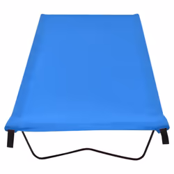 vidaXL 2 pcs Camping Beds 180x60x19 cm Oxford Fabric and Steel Blue Lounger