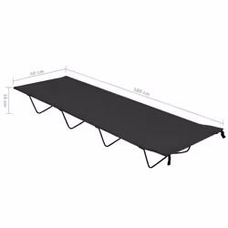 vidaXL 2 pcs Camping Beds 180x60x19 cm Oxford Fabric and Steel Black Lounger - Additional view 6