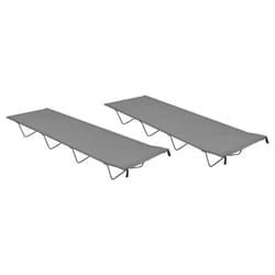 vidaXL 2 pcs Camping Beds 180x60x19 cm Oxford Fabric and Steel Grey Lounger
