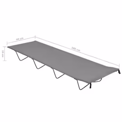 vidaXL 2 pcs Camping Beds 180x60x19 cm Oxford Fabric and Steel Grey Lounger - Additional view 6