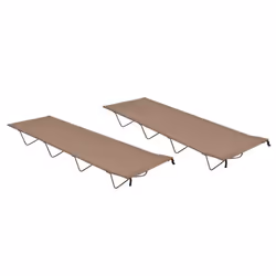 vidaXL 2 pcs Camping Beds 180x60x19 cm Oxford Fabric and Steel Taupe Lounger