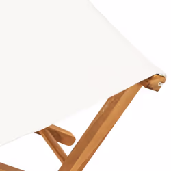 vidaXL 2x Folding Chairs Solid Teak Wood and Fabric Cream White Camping Chair - Additional view 5