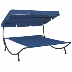 VidaXL 313527, Terrace, Padded seat, Oxford, Steel, Blue, 1730 mm, 2000 mm