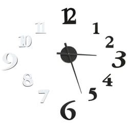 vidaXL 3D Wall Clock Modern Design XXL Analog Clock Living Room Multi Colours - black and white