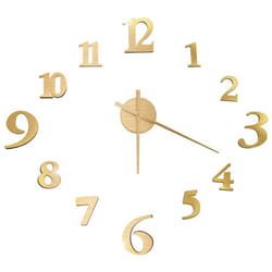 vidaXL 3D Wall Clock Modern Design XXL Analog Clock Living Room Multi Colours - gold