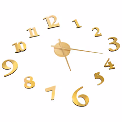 vidaXL 3D Wall Clock Modern Design XXL Analog Clock Living Room Multi Colours - gold