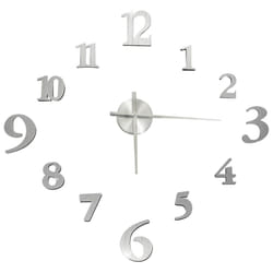 vidaXL 3D Wall Clock Modern Design XXL Analog Clock Living Room Multi Colours - silver