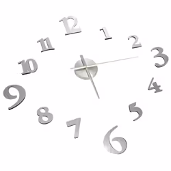 vidaXL 3D Wall Clock Modern Design XXL Analog Clock Living Room Multi Colours - silver