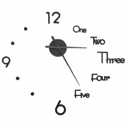 vidaXL 3D Wall Clock Modern Design Home Decor DIY Analog Clock Multi Colours - black