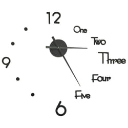 vidaXL 3D Wall Clock Modern Design Home Decor DIY Analog Clock Multi Colours - black