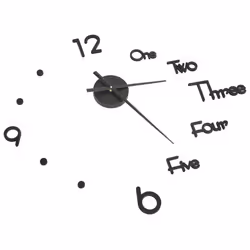 vidaXL 3D Wall Clock Modern Design Home Decor DIY Analog Clock Multi Colours - black