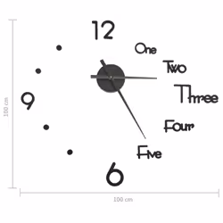 vidaXL 3D Wall Clock Modern Design Home Decor DIY Analog Clock Multi Colours - black