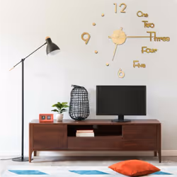 vidaXL 3D Wall Clock Modern Design Gold 100 cm XXL Analog Clock Living Room