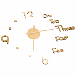 vidaXL 3D Wall Clock Modern Design Gold 100 cm XXL Analog Clock Living Room