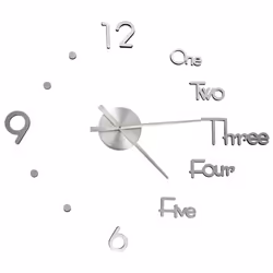 vidaXL 3D Wall Clock Modern Design Home Decor DIY Analog Clock Multi Colours - silver