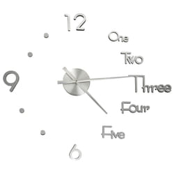 vidaXL 3D Wall Clock Modern Design Home Decor DIY Analog Clock Multi Colours - silver