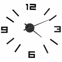 vidaXL 3D Wall Clock Modern Design Home Decor DIY Analog Clock Multi Colours - black