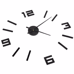 vidaXL 3D Wall Clock Modern Design Home Decor DIY Analog Clock Multi Colours - black