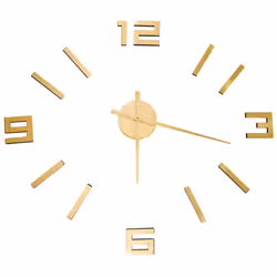 vidaXL 3D Wall Clock Modern Design Home Decor DIY Analog Clock Multi Colours - gold