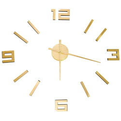 vidaXL 3D Wall Clock Modern Design Home Decor DIY Analog Clock Multi Colours - gold