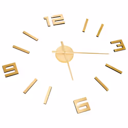 vidaXL 3D Wall Clock Modern Design Home Decor DIY Analog Clock Multi Colours - gold