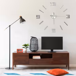vidaXL 3D Wall Clock Modern Design Silver 100 cm XXL Analog Clock Living Room
