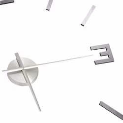 vidaXL 3D Wall Clock Modern Design Silver 100 cm XXL Analog Clock Living Room
